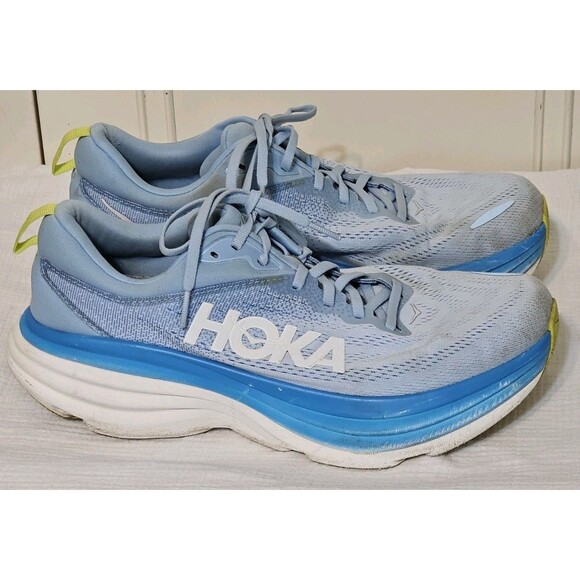 Size 11 2E - Hoka One One Bondi 8 Wide Blue Worn, No Box - Picture 1 of 8